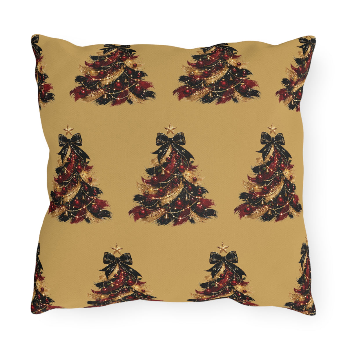 Black and Red Christmas Tree Pillow