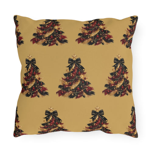Black and Red Christmas Tree Pillow
