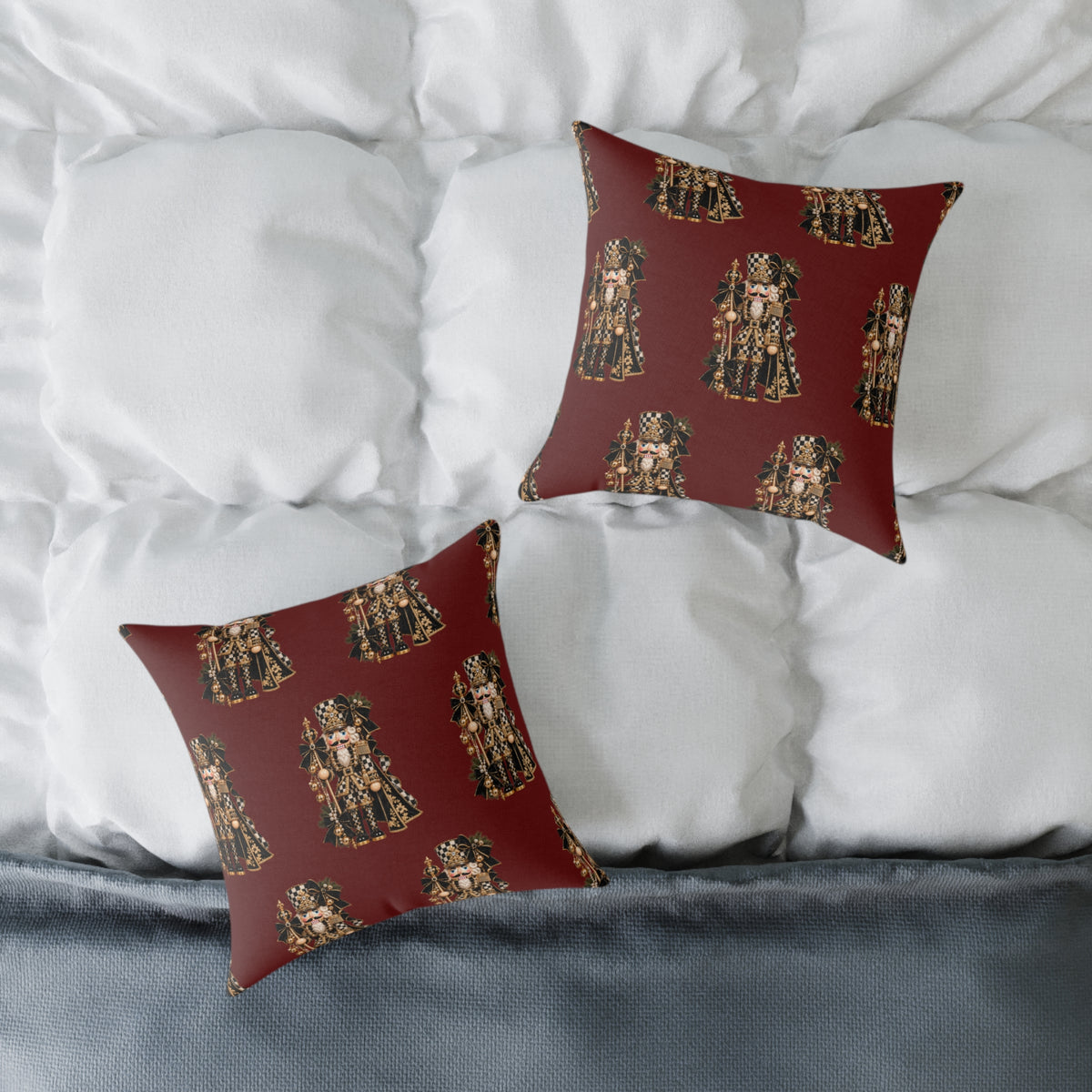Nutcracker Black Diamond Canvas Pillow