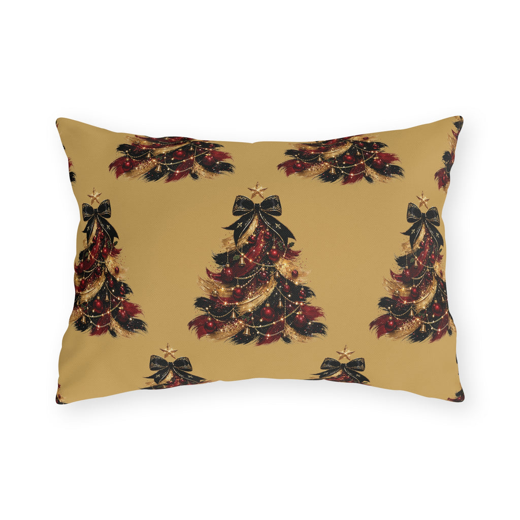 Black and Red Christmas Tree Pillow