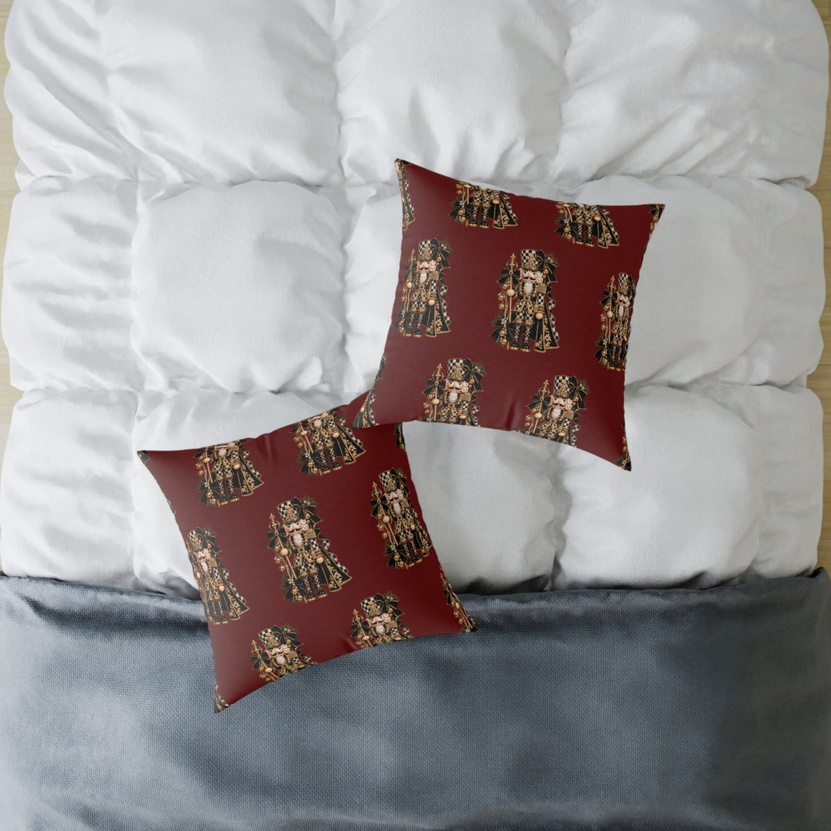Nutcracker Black Diamond Canvas Pillow
