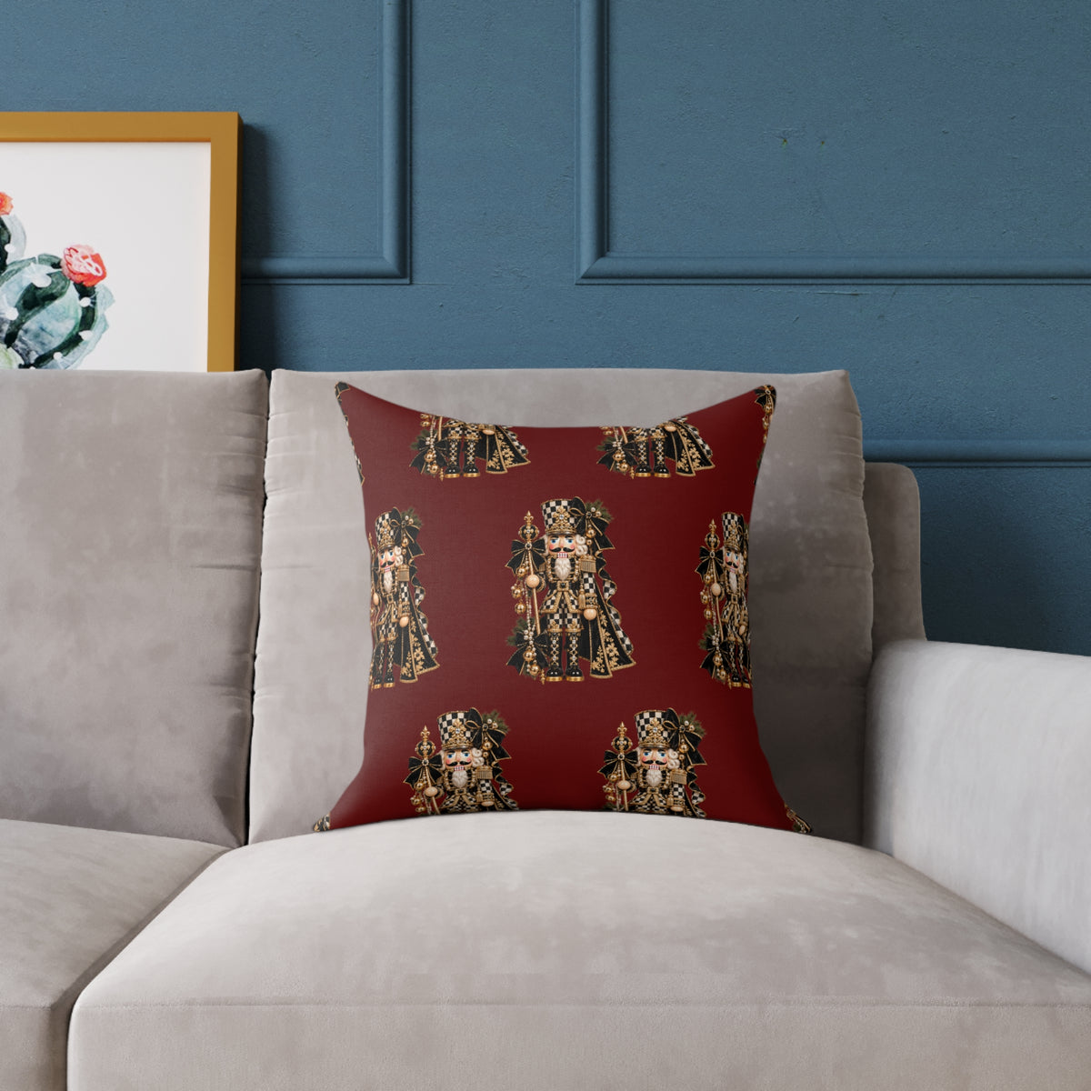 Nutcracker Black Diamond Canvas Pillow